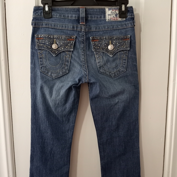 True Religion High Rise Boot Cut Embellished Jeans Women's Size 26 - Picture 5 of 14